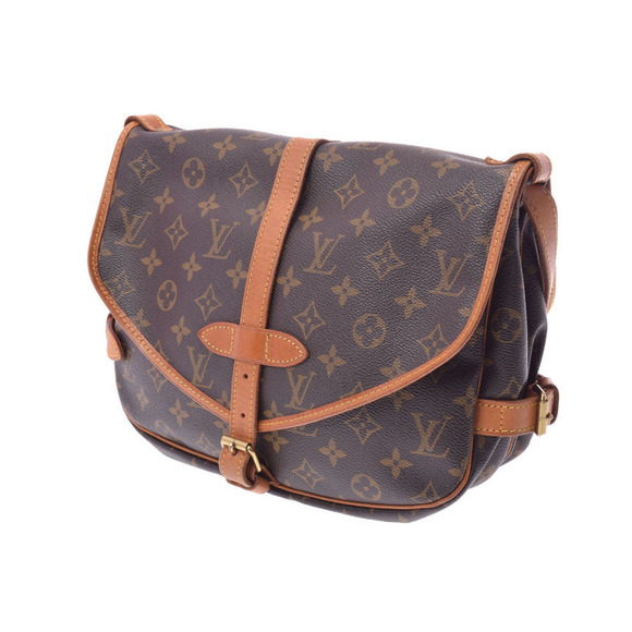 Louis Vuitton Handbags - Louis Vuitton Monogram Brown Leather Shoulder Saumur Bag